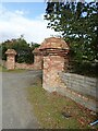 Distinctive brick gate pillars under construction on the Carrigs Road