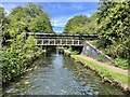 Footbridge and pipeline over the canal