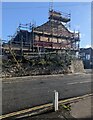 Scaffolding on a corner house, Trowbridge