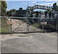 SY8486 : Padlocked metal gates near Wool station, Dorset by Jaggery
