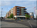 Library and flats, Woolston