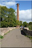 SO8352 : Old Powick Bridge and chimney by Philip Halling