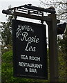 Sign for the Rosie Lea Tea Room Restaurant & Bar