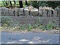 ST6261 : Perhaps not so old bridge marker beside the A368 in Chelwood parish by Roadside Relics