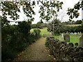 Footpath alongside the churchyard, Ashton under Hill