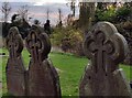 Three gravestones at St Mary