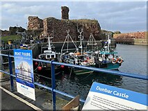 NT6779 : Fishing Boats beside Dunbar Castle by Jennifer Petrie