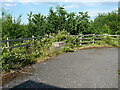 Modern mounting block beside the bridge