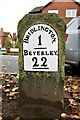 Old milestone on  Cardigan Road - Milestone Society National ID: YE_BRBV01