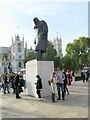 TQ3079 : Statue of Sir Winston Churchill in Parliament Square by Roy Hughes