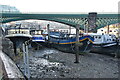 Boats by Battersea railway Bridge