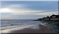 The beach and sea wall, Redcar