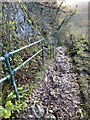 Steep descent down Craig y Ddinas