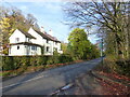 Bus stop and cottages on the A466 between Tintern and St Arvans