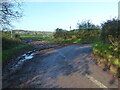 Sharp bend in the road, Upper Etloe, Gloucestershire