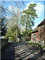 End of Church Road and churchyard gate, Ickford