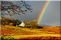 NG2149 : Colbost House with rainbow by Tiger