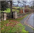 SO4230 : Churchyard entrance gates, Wormbridge by Jaggery