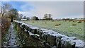 SE0335 : Snow topped wall in Oxenhope by DS Pugh