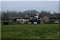 Calm Slate Farm on a cold and misty day