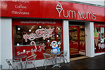 H4572 : Merry Christmas in Yum Yums window, High Street, Omagh by Kenneth  Allen