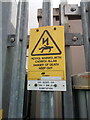 Sign at Tan y Bwlch substation on Tan y Garth, Rachub