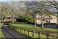 Cycle path passing Hares Green