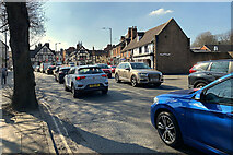 SP2865 : Cars queuing, St John's, Warwick by Robin Stott