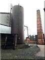 SJ6775 : Lion Salt Works: oil tank and chimney by Stephen Craven