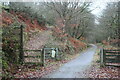 Gated track up from Afon Lwyd Trail