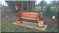 TF1402 : Unusual carved wooden bench, Marholm by Paul Bryan