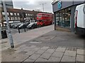 Routemaster bus on Market Place, Hampstead Garden Suburb 