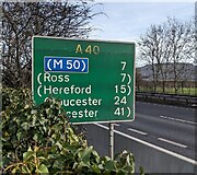 SO5517 : Distances from Whitchurch, Herefordshire by Jaggery