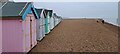 TM3236 : Beach huts, Felixstowe by Christopher Hilton