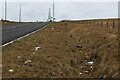 SD9815 : Litter Filled Ditch beside the A672 to Oldham by Chris Heaton
