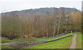 The flood control dam on Grimescar Dike, Huddersfield