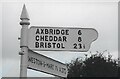 Direction Sign - Signpost on the A370 at East Brent