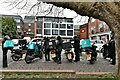 Canterbury: Delivery bikers awaiting their next order