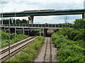 Railway under the A282 Thames crossing approaches