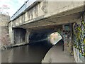 Huddersfield Broad Canal Bridge showing old and new bridge