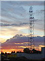 Sunset with communications mast, Hinckley