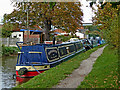 Moored narrowboats in Rugeley, Staffordshire