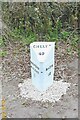 ST6549 : Old Milestone by A367, just South of Stratton on the Fosse Way by Janet Dowding