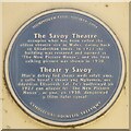 Blue plaque on the Savoy Theatre