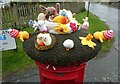 Easter themed post box top in Ash Green Lane East