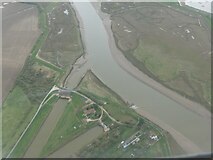 TF3639 : Hobhole Drain Pumping Station and Sluice, the Haven: aerial 2023 by Simon Tomson