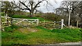 Gateway to field and woodland with footpath to Denton Mains