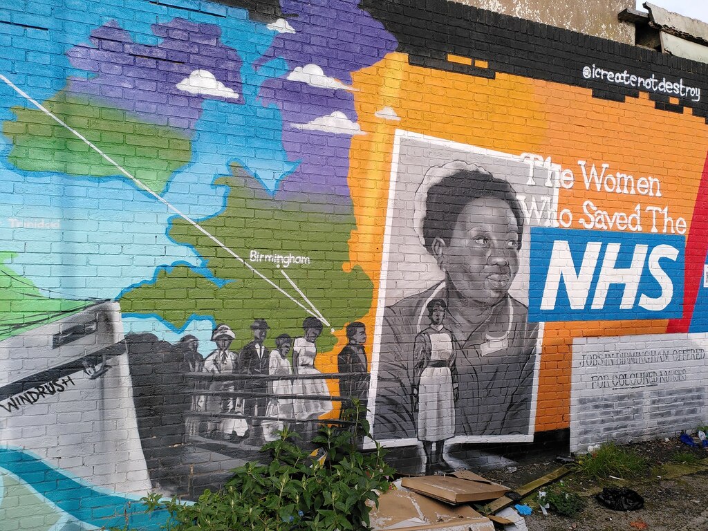 Detail of Windrush NHS 1948 mural in... © A J Paxton :: Geograph