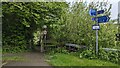 Footpath entrance and cycle path signage