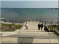 View out to sea from the bottom of Belmont Steps